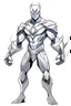 Placeholder: a drawing character that can control lighting and hes a superhero, hes kinda see through , and has a grey skin tone, and has a GYATT