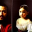 Placeholder: portrait of Jacobo Santiago Mozos born in 1976 and Gemma Arnau Arnau born in 1979,Caravaggio, oil on canvas, cinematic composition, extreme detail,8k,fit full head inside picture,