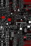Placeholder: Christmas card in the style of information technology red, white and black