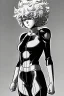 Placeholder: sketch of tatsumaki from one punch man in jim lee style