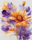 Placeholder: bright light and purple, gold and orange flower van Gough white background