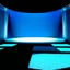 Placeholder: beautiful dance stage with no dancers in luxury modern hall dynamic lights, modern furniture light blue & gray theme