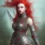 Placeholder: fairy with red hair and armor fights bulimia