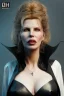 Placeholder: Kim Basinger as evil queen in black leather, busty, cleavage, curvy, angry, stern look. character design by cory loftis, fenghua zhong, ryohei hase, ismail inceoglu and ruan jia. unreal engine 5, artistic lighting, highly detailed, photorealistic, fantasy