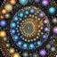 Placeholder: This spiral fractal image consists of thousands of translucent beads, bubbles, baubles, or gems. When viewing this image I can't help but feel uplifted in spirit. Created using Ultra Fractal