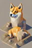 Placeholder: pioneer shiba inu close face matrix isometric hills with doge coin smbol