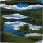 Placeholder: An image of a clear blue sky with fluffy white clouds, reflecting in the calm waters of a serene lake surrounded by lush green trees and mountains in the distance.