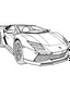 Placeholder: back Lamborghini car drawn without color for coloringFronte