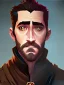 Placeholder: Portrait of a 30 year old strange gay warlock like Jake Gyllenhaal