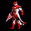 Placeholder: Catman art illustration black background red and white color full body