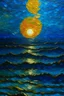 Placeholder: sun set in blue sea by van Gogh.