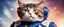 Placeholder: rocket ship cat captain looking fierce