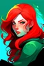Placeholder: Comic style, vivid, 2d, red hair, hero woman