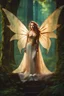 Placeholder: Photography Beautiful Lady fairy with wings straddle,background wonderland, panoramic shot ,portrait, epic fantasy