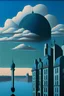 Placeholder: futuristic stockholm view by rené magritte