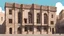 Placeholder: Stone Building, Post Office, Old city, Diyarbakır, دیاربکر، Vector, Illustration, Digital Painting, Turkey, 1930 AD, flat color,