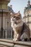 Placeholder: una gata con estilo coquette en una ciudad de parís de día