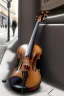 Placeholder: One single mature homeless cat sleeping in a corner on the street, violin case, Vienna, mourning, model style, hyper realistic, extremely accurate, delicate, extremely detailed, Graphic novel style, wide-angle, open aperture, superfine pencil