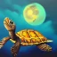 Placeholder: Oil painting style turtle and moon