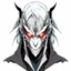 Placeholder: Logo silver skinned anime Dragman cyberpunk with dragon mask in his eyes