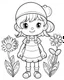 Placeholder: cartoon coloring pages , no black color, no no flower, b/w outline art for kids coloring book page, Kids coloring pages, full white, kids style, white background, whole body, Sketch style, full body (((((white background))))), only use the outline., cartoon style, line art, coloring book, clean line art, white background, Sketch style