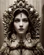 Placeholder: Photoreal close-up of a gorgeous mysterious woman sitting in an ornate, gothic throne room, with subtle elements of fantasy and magical realism by lee jeffries, 8k, high detail, smooth render, unreal engine 5, cinema 4d, HDR, dust effect, vivid colors