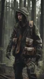 Placeholder: post apocalyptic clothing. 4k. photo realistic. focuses on the intricate details in the item of clothing. is set in a forest environment, cinematic, 70mm