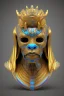 Placeholder: black male African Egyptian alien, cracks in the voodoo head, wicked, eyes, crown, Elephant, 8k, finely detailed, photo realistic, tiger turquoise skull head gold dragon space alien snow skeleton gold gorilla silver crown silver eyes