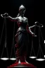 Placeholder: 4K. REALISTIC FULL DETAILS. FULL LIGHTS. PORTRAIT OF THEMIS SYMBOL OF JUSTICE BLEEDING