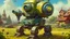 Placeholder: detailed painting of a mech minion in soviet russia, summer