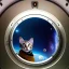 Placeholder: hyper-realistic spaceship interior with a cat looking at a floating astronaut, milkyway view through porthole behind them, 8k resolution, high-quality, fine-detail, detailed matte, intricate, 3D octane render, illustration, digital art, brian froud, howard lyon, anna dittman, greg rutowski,