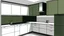 Placeholder: kitchen with marble color on the left side by the window from the bottom up, a microwave and an oven installed in the furniture, and on the right side and next to it an induction hob and a cooker hood above it, on the right side there is a sink and a dishwasher underneath it