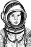 Placeholder: Draw a simple yet charming portrait of a astronauts in black and white . Place the space on a white background to ensure clarity. simplified to make it easier for children to paint.