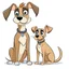 Placeholder: mother dog and father dog cartoon