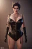 Placeholder: Lisa Ann as evil queen in black leather gown, angry, busty, curvey, cleavage, unreal 5, octane render,cinema4d, dynamic lighting, dramatic lighting, 4k, redshift render, highly detailed, hyper realistic