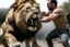 Placeholder: MAN FIGHTNG LION REAL LIFE PHOTO REASLISTIC