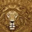 Placeholder: lion, black background, gold outline, Moroccan traditional art, flowers, royal badge in forehead, details, 3d, 4k