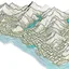 Placeholder: Topographic map, mountain, Lake, city, illustration, sketch