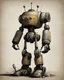 Placeholder: can you draw a fallout robot in a style appropriate for Paradroid 90?
