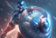 Placeholder: Futuristic Captain America with Energy shield