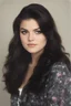 Placeholder: 1980's yearbook photo, teenage girl, Ariel Winter, 18 years old, black hair, 80's hairstyle, photorealistic, --ar 9:16 --style raw,