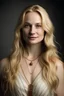 Placeholder: portrait of a 30 year old woman who looks like an elegant, greek goddess; she is beautiful and has long blond hair, friendly, kind and gracious, warm-hearted