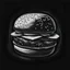 Placeholder: create a vector burger drawing sketch with black color