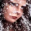 Placeholder: wonderfull italian woman, curves, platinum long hair, hair covering one eye, ultradetailed fine art photo of a indian, weet face portrait, snow flakes particles, 35 mm