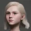 Placeholder: 16 years old women, named Gretchen Marie Bernath - light-blonde hair, round blue eyes, medium cold skin tone, defined jawline and cheek bones, full eyebrows, short, curvy, natural, mature, warrior, hard worker, strong, muscular, enduring, cocky, caring, dramatic, confident