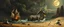 Placeholder: master oil painting by Rembrandt, good afternoon clay moon chill hyper bigger than life zebra dream smoking trickster golem peeking out of a sand twister whirlwind cocoon, all inside a bottle ship and there are lotsa huge twisted glassy marble marbles