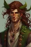 Placeholder: pirate nereid male with deep auburn and seaweed hair