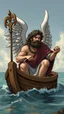 Placeholder: Charon in his boat wearing angel