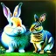 Placeholder: oil portrait of a Rabbit with baby rabbit in australia by Monet 8k