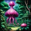 Placeholder: fantasy 90's tcg art of fuscia alien gardens